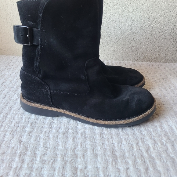 Birkenstock Uppsala Shearling Suede Leather Black Women's US Size 6 EU 37 - Picture 3 of 14